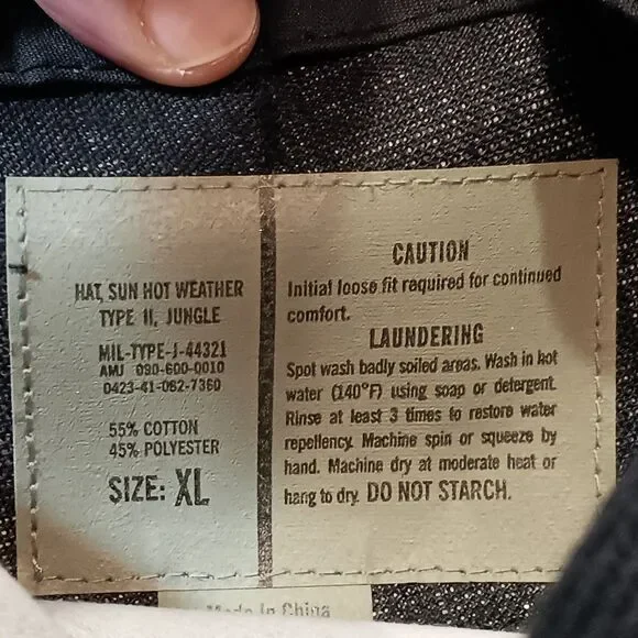 US Military Boonie Hat Sun Hot Weather Jungle Type II White Camo Size XL New - Picture 4 of 4